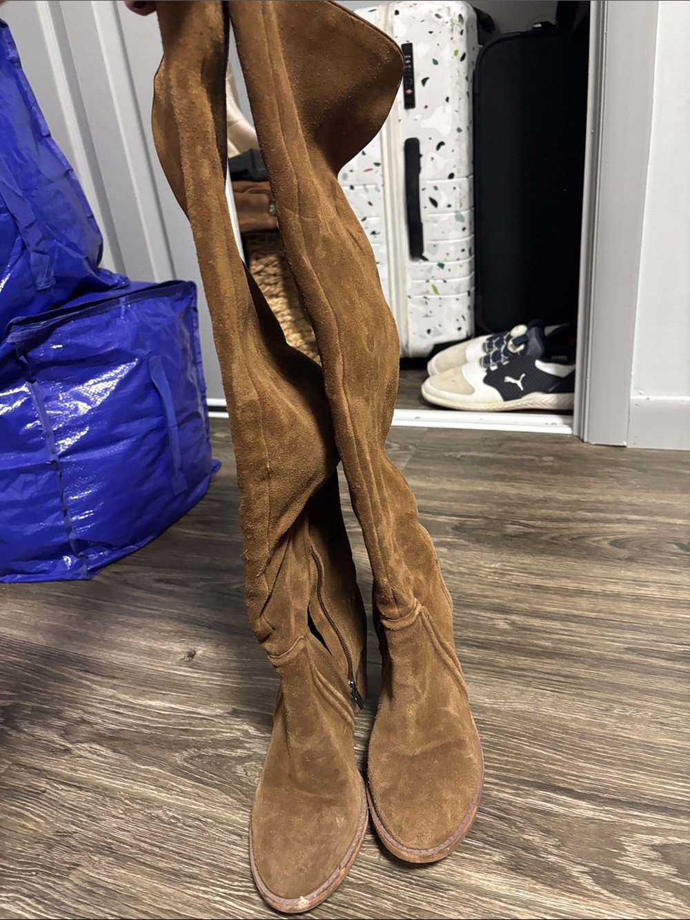 Vince Camuto Chestnut Suede Over-the-Knee Boots